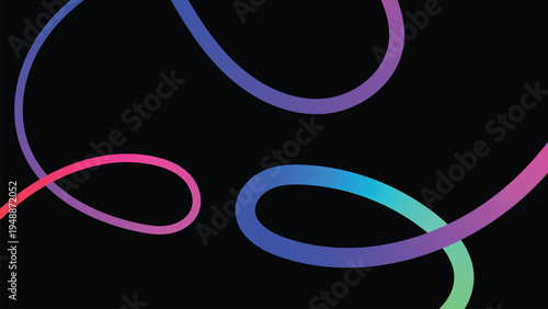 Vibrant neon light trails on black background