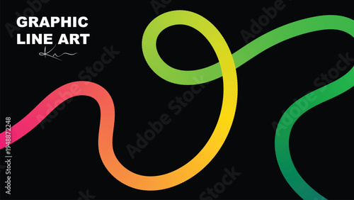 Fotografía Vibrant gradient line art graphic design