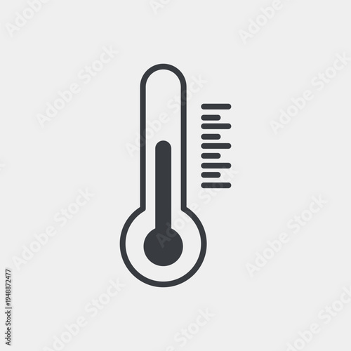Thermometer icon set in flat and strokes. Suitable for graphic projects. EPS10