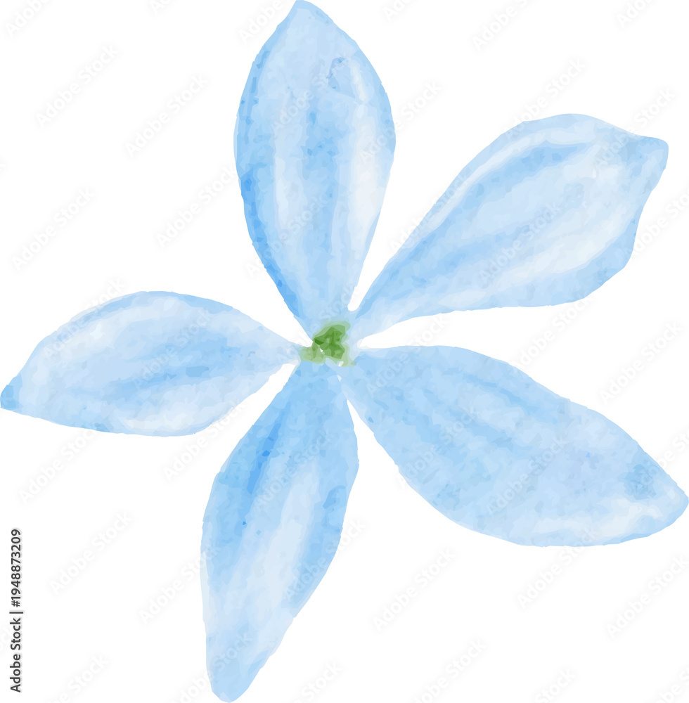 Fototapeta premium Watercolor blue flower