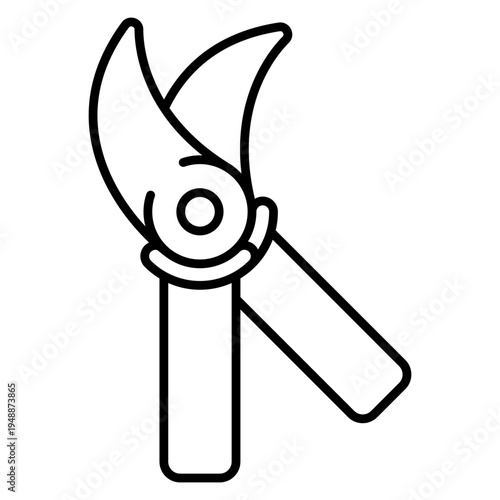 Pruning shears icon logo for gardening tool plant trimming landscaping agriculture design