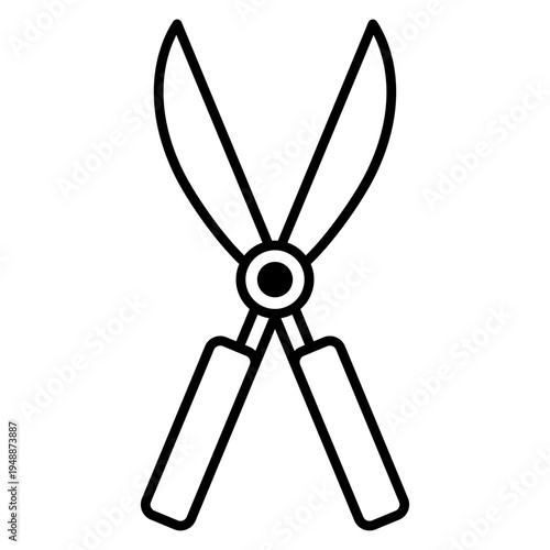 Garden shears icon logo for plant pruning gardening landscaping trimming and yard maintenance design