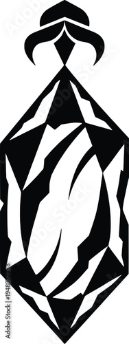 black crystal pendant vector illustration