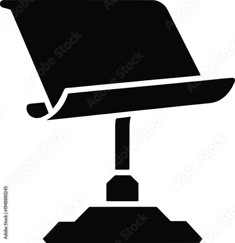 black music stand vector illustration, flat design