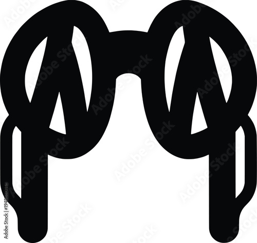 Black chain link padlock vector illustration, flat design