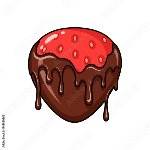 Wallpaper Mural Strawberry Dipped in Melting Dark Chocolate Sauce Torontodigital.ca