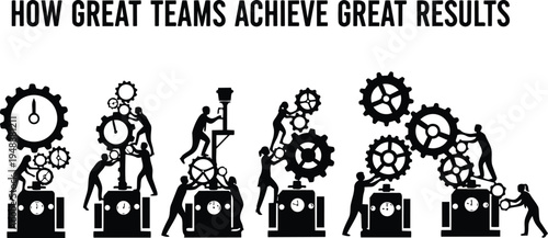 Teamwork concept with people working together to achieve great results