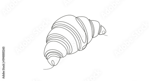 Croissant Line Art Vector Illustration Minimal Food Icon