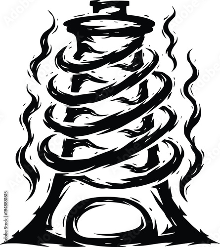 black smoke chimney vector illustration