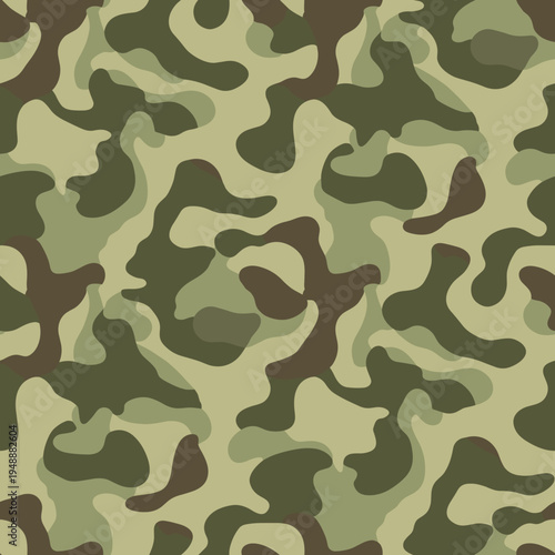 Military Camouflage Green and Brown Seamless Pattern Vector