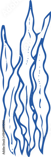 Seashell coastal Sketch hand drawn ink naive marine doodle