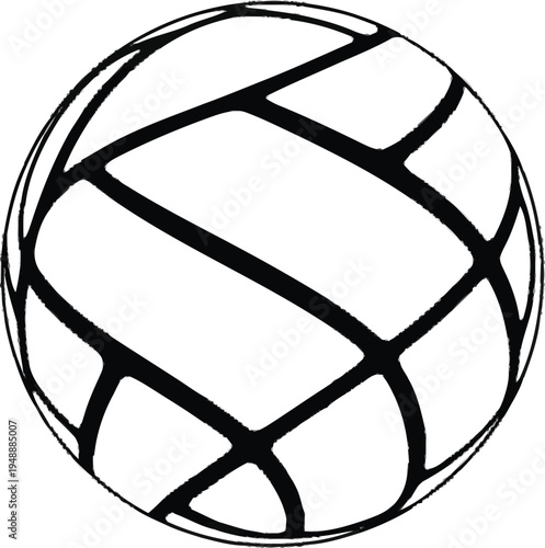 Abstract spherical shape with grid lines, geometric outline drawing, isolated on transparent background, modern art graphic