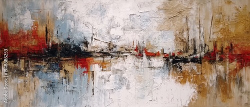 Generative AI close-up of a vibrant, multicolored abstract painting texture with visible oil brushstrokes and palette knife marks, perfect for art backgrounds.