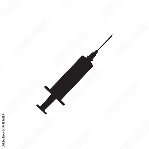 Injection silhouette isolated on white background.