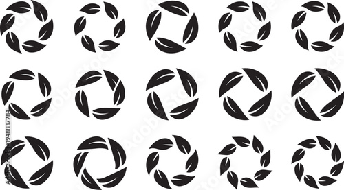 Camera Aperture Blades in Black and White Pattern