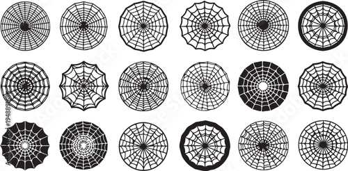 Collection of various black and white mandala designs