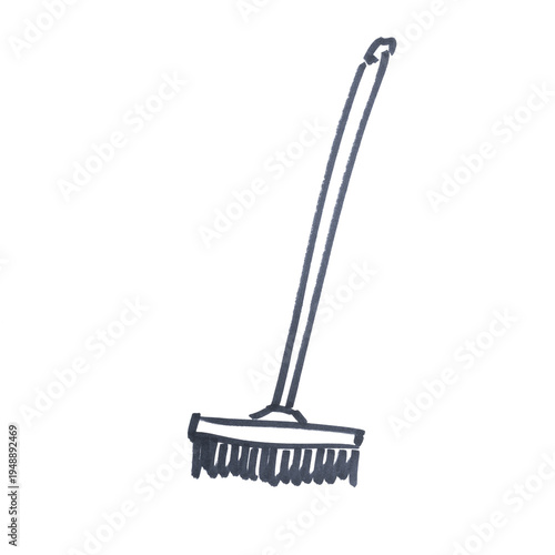 a broom drawn with a black marker