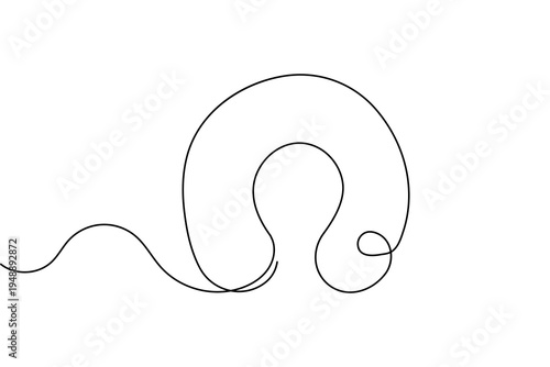 Pillow one line drawing simple minimalist home bedding outline vector illustration
