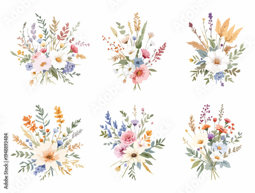 Soft botanical stripes with delicate flowers and a peaceful visual aesthetic