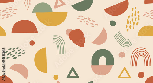 Abstract Flat Art Geometric Pattern Background. Modern Minimalist Shapes Design