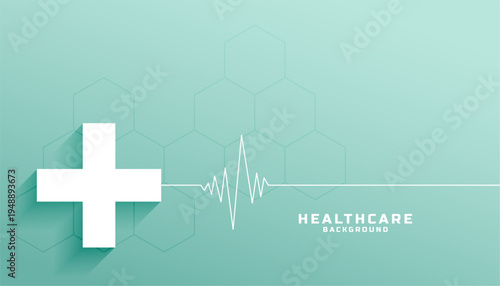 healthcare and medical science background with ECG graph design