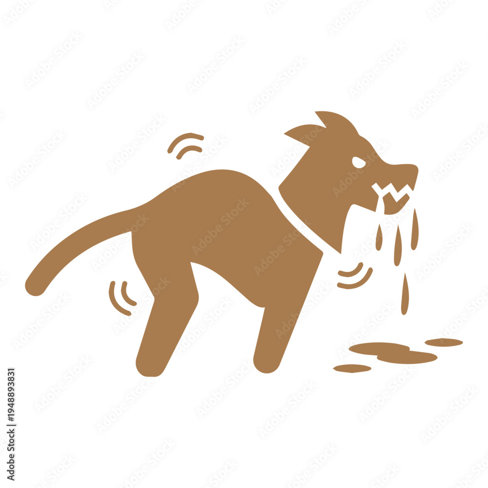 Obraz premium Sick Dog Warning Icon