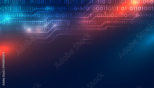 digital zero and one binary code techno concept background design