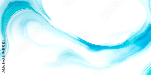 Vector Abstract fluid flowing aqua blue watercolor paint design and soft water texture and elegant artwork and wavy pattern background and creative graphic concept.