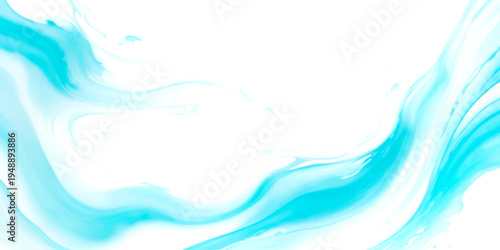 Vector Abstract azure flowing paint waves and gentle liquid motion and artistic watercolor texture and elegant fluidity and dreamy artistic design and bright sky color.