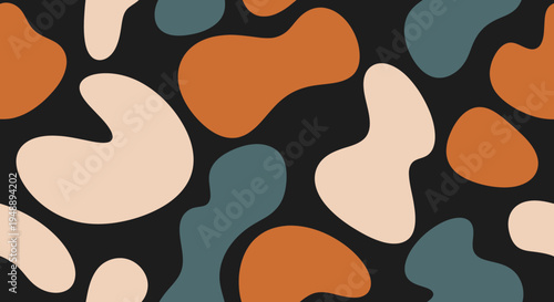 Modern Abstract Flat Organic Shapes Seamless Pattern Background Design