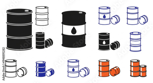 Collection of Oil Barrels - A Visual Representation of Petroleum Industry.