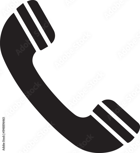 Black telephone handset icon vector