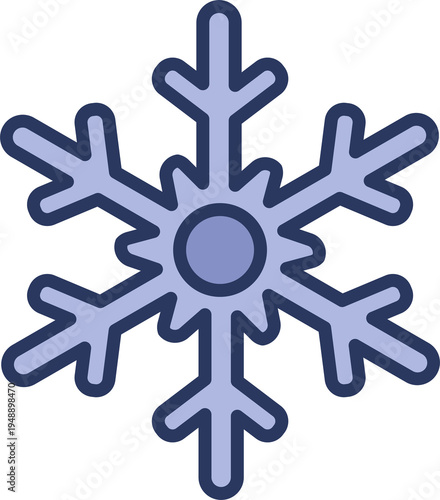 Blue aesthetic snowflake icon with cute winter frost
