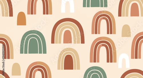 Boho Rainbow Pattern Seamless Background for Kids Decor  Baby Shower Designs