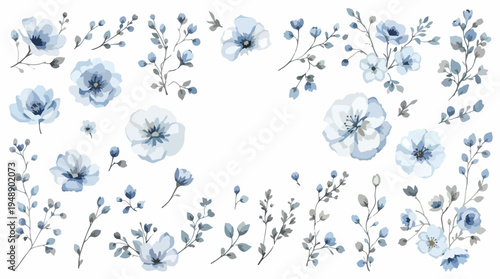 Soft Pastel Floral Dividers with Natural Garden Blooms and Graceful Botanical Details