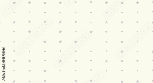 Cute pastel stars and hearts seamless pattern on cream background