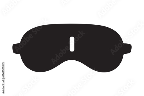 Black diving goggles isolated on white background simple vector style icon illustration.