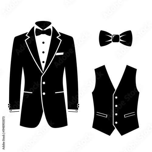 Business Suit and Formal Vest Set
