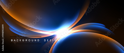 Abstract flowing shapes, vibrant colors, dynamic light effects. Modern design element for backgrounds, presentations. Smooth gradients create visual interest.