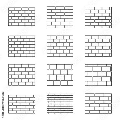 Set of Various Brick Wall Texture Samples