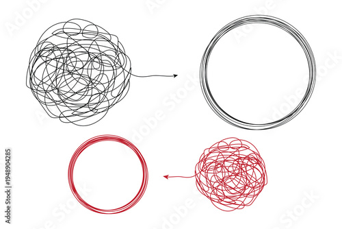 transformation from chaotic to structured network vector illustration