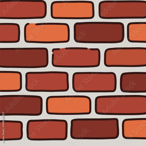 Traditional Red Brick Wall with Dark Grout