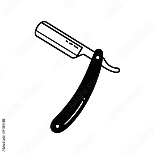 Vintage Straight Razor Shaving Tool Icon