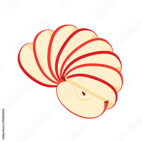 Fan Arrangement of Apple Slices