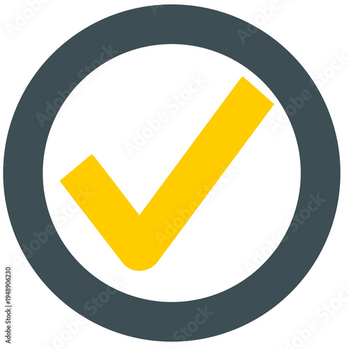 yellow check mark icon with circle 