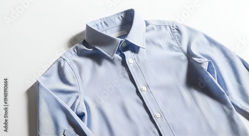 Light Blue Mens Dress Shirt Closeup.