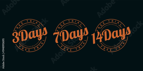 orange time stamps for 3, 7 and 14 days on black