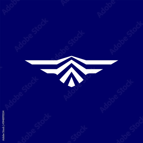 aviation wing logo of design with airplane element for travel agency, logistics delivery logo design