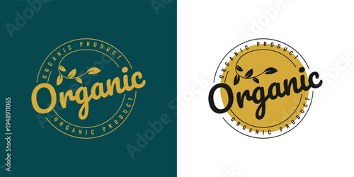 organic logo design, natural product badge