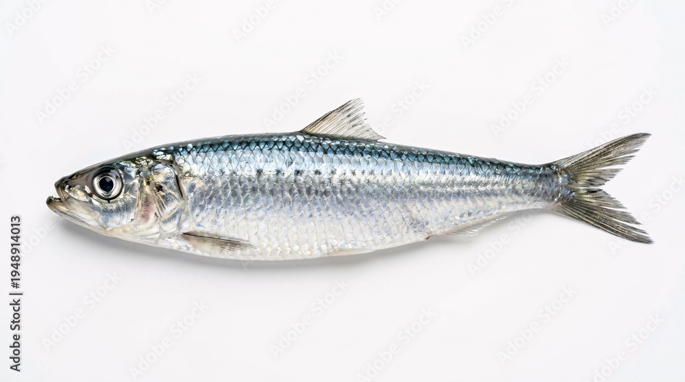 Naklejka premium Fresh silver fish on white background